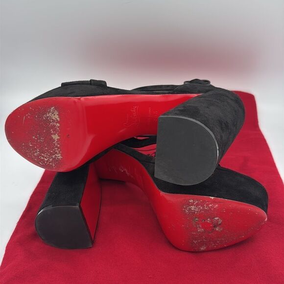 CHRISTIAN LOUBOUTIN Movida Jane 130 black suede sandals - Picture 8 of 13